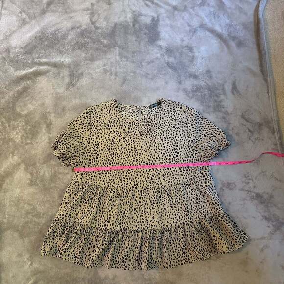 PrettyGarden Animal Print Babydoll Blouse, Size L - Picture 6 of 7